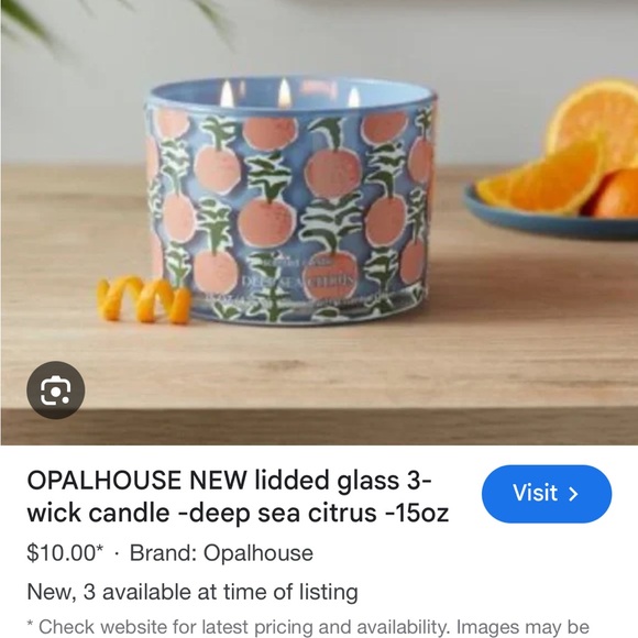 Opalhouse Deep Sea Citrus Lidded Candle - Blue and Orange - Picture 1 of 3